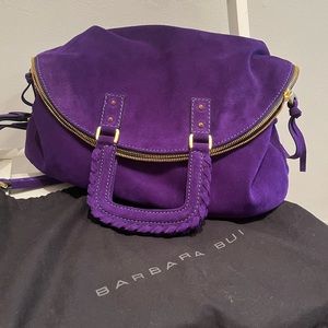 NEW Barbara Bui Plum Suede Travel Bag